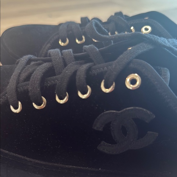SOLD ⭐️Authentic CHANEL Black Sneakers with silver  Accents - Picture 9 of 10